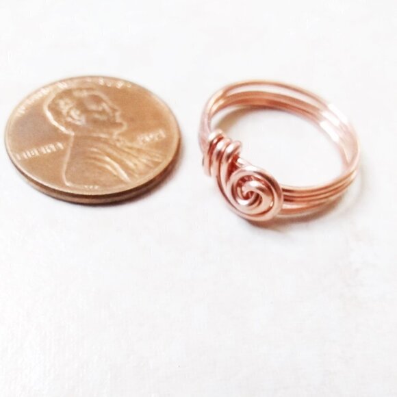 Durable Everyday Wear! Class & Sass ~ Copper Wire Wrapped Ring - Sz 5.5 + 10 - Picture 3 of 12